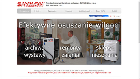 Unsere Referenzen: Webseite – Homepage des Unternehmen P.H.U. SAYMON Sp. z.o.o.