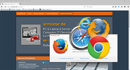 Internet Browser wie: Mozilla Firefox, Opera, Google Chrome, Microsoft Edge, Microsoft Internet Explorer Installation, Einrichtung und Konfiguration