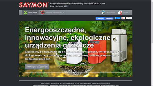 Unsere Referenzen: Webseite – Homepage des Unternehmen P.H.U. SAYMON Sp. z.o.o.